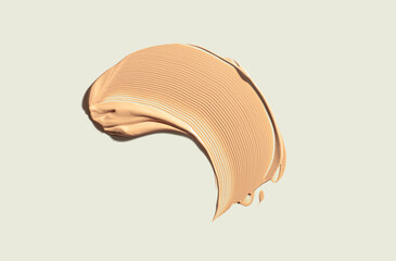 Make up smear foundation drops smudge texture beige isolated background