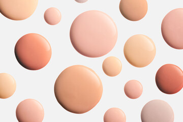 Camera photo pipette drops of liquid make-up foundation fluid texture