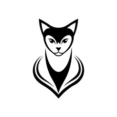 Cat logo vector art illustration