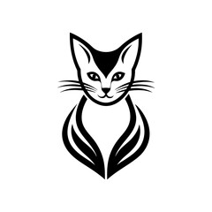 Cat logo vector art illustration