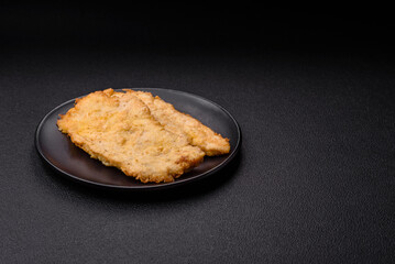 Delicious juicy chicken chops in batter with salt, spices and herbs