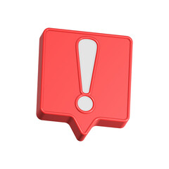 warning caution symbol 3d red color