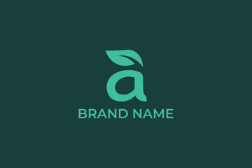 Obraz premium initial letter A health emblem logo, letter A and leaf logo, letter A grass logo, letter A floral logo, logomark