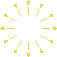 星/集中線/光線/飾り/フレーム/イラスト/素材/黄色