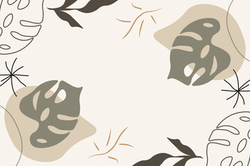 Abstract leaf hand drawn vector element background template