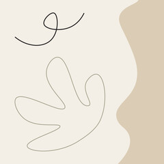 Abstract leaf hand drawn vector element background template