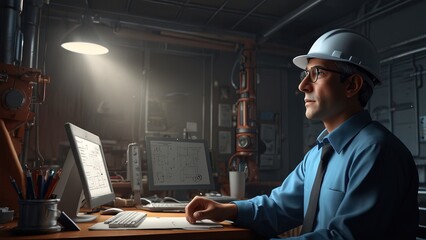 Engineer Character, Cute 3D Machine Engineer Character Clipart, 3D Animation Cartoon Style