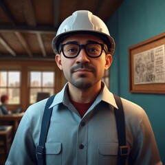 Engineer Character, Cute 3D Machine Engineer Character Clipart, 3D Animation Cartoon Style