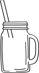 Cocktail Glass Jar Sketch