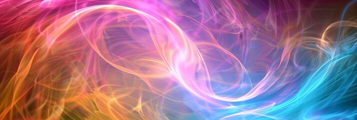 Obraz premium Witness a captivating exhibition of lively abstract smoke in vivid orange, purple, and blue hues. Great for creative projects seeking colorful and dynamic designs with a touch of ethereal beauty