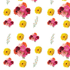 set of colorful flowers