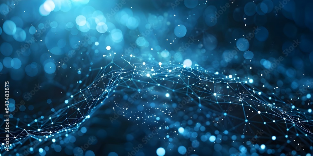 Poster digital background for network abilities tech processes digital storage and science education. conce