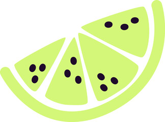 Lime Slice Hand Drawn