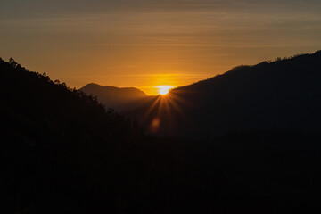 sunset over the mountains