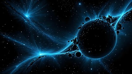 Obraz premium Abstract dark blue dynamic wall,earth in space, background with lines,glow