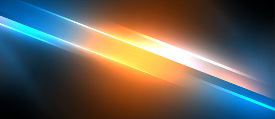 Naklejka premium Neon dynamic diagonal light rays background. Techno digital geometric concept design for wallpaper, banner, presentation, background