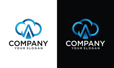 Creative letter A cloud logo. editable and easy to custom