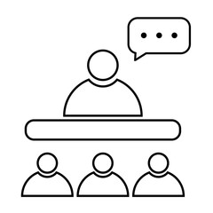 Public Speaking Icon, Simple Icon Vector Design, best used for presentation, application, web and banner