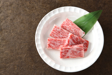 焼肉用の和牛ロース肉