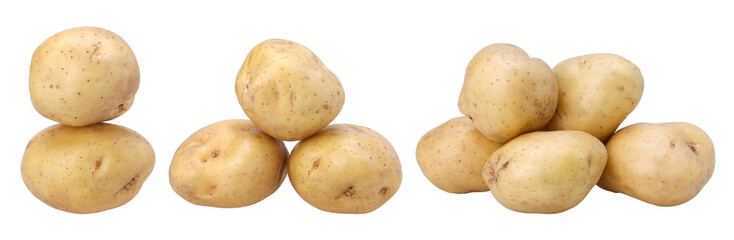 pile of young potatoes isolated, transparent PNG, PNG format, cut out, collection, set