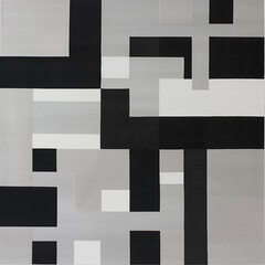 Abstract Black and White Geometric Pattern