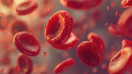 Microscopic View of red blood flow, Exploring the Vascular System and Red Blood Cells in Medical Science