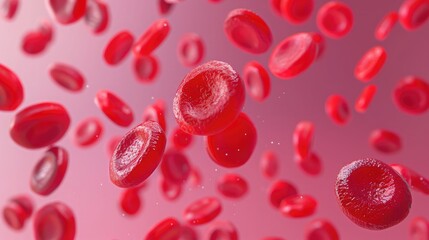 Microscopic View of red blood flow, Exploring the Vascular System and Red Blood Cells in Medical Science