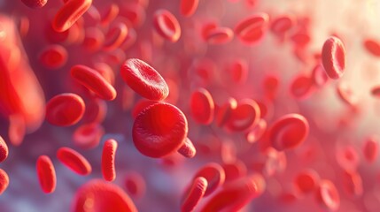 Microscopic View of red blood flow, Exploring the Vascular System and Red Blood Cells in Medical Science
