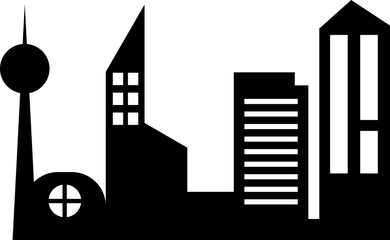City Building Silhouette Vector