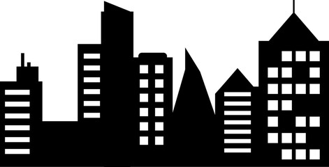 City Building Silhouette Vector