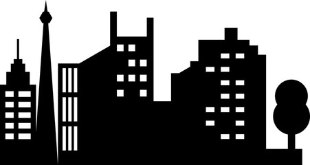 City Building Silhouette Vector