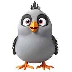 3d illustration of gray bird icon