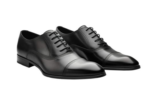Midnight Dance: A Duett of Black Shoes on White or PNG Transparent Background.