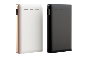 Power Duo: Twin Battery Cases on White or PNG Transparent Background.