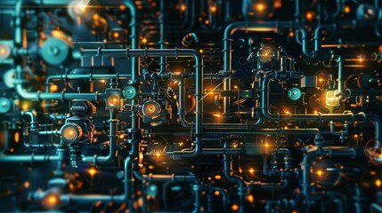 " Pipes and Connections" abstract background