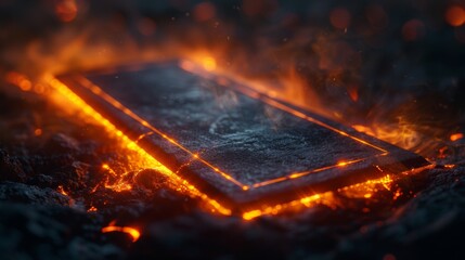 Bold and Modern Fiery Tablet Concept.