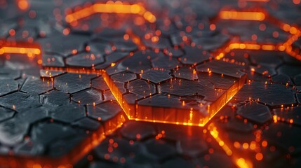  3D rendering. hexagonal Abstract background. Technology incredible concept.