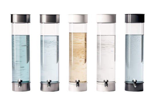 The Trio of Aquatic Elixirs on White or PNG Transparent Background.