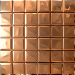 Naklejka premium Shiny Metallic Chocolate Bar Texture, Copper-Toned, with Copy Space