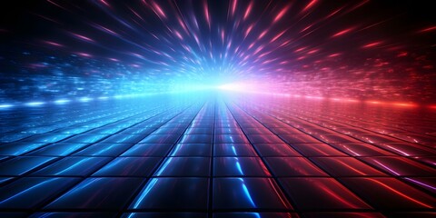 Digital Data Stream Encrypted with Glowing Red and Blue Pixelated Binary Code. Concept Digital Encryption, Glowing Pixels, Binary Code, Data Stream, Cybersecurity