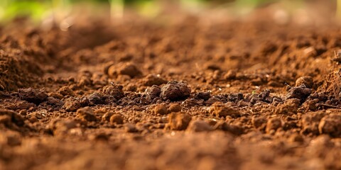 Macro shot of brown soil with clumps of earth. Concept Nature Photography, Macro Photography, Earthy Tones, Detailed Textures