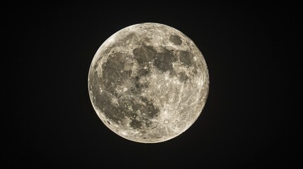 Fototapeta premium A full moon shines brightly in the dark sky