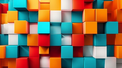 Fototapeta premium An abstract composition of colorful cubes, modern and sleek design, 3D artwork
