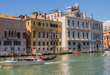 Fototapeta premium Landscape of Venice views, concept of vacation in Italy. Old part of city center. Ideas for journey.