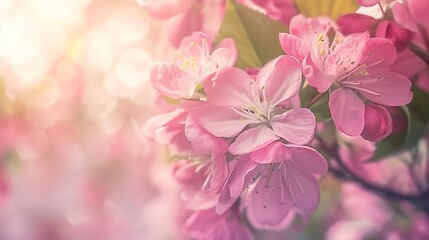 Obraz premium Spring Cherry blossoms pink flowers : Generative AI