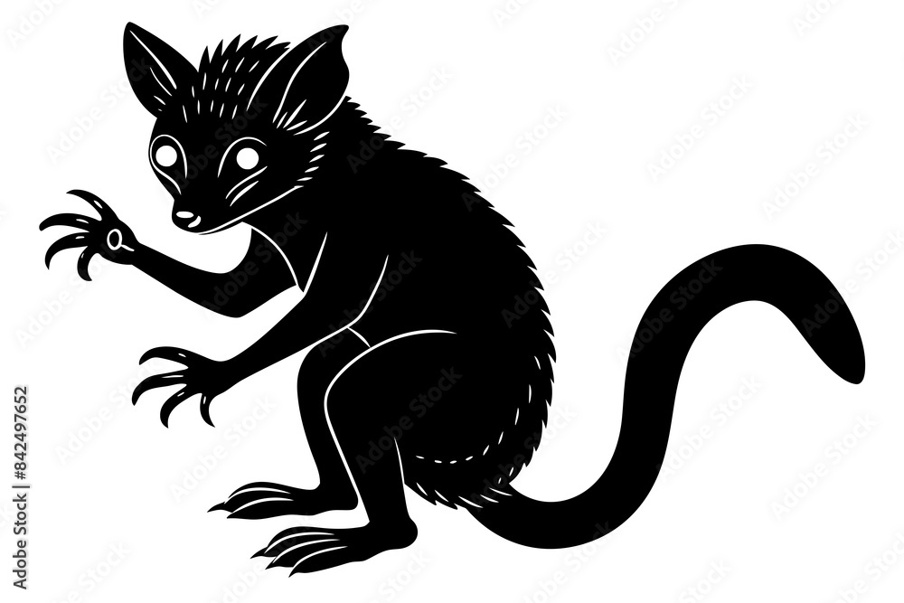 Canvas Prints lemur silhouette vector illustration