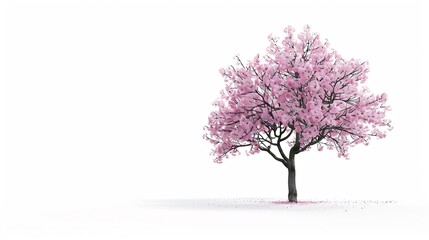 Obraz premium Japanese sakura flower full blooming pink cherry blossoms tree isolated on white background : Generative AI