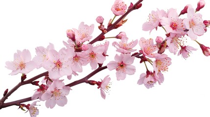 Obraz premium SakuraCherry blossom blooming in spring season isolated on white background : Generative AI