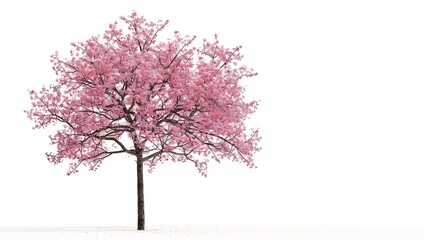 Fototapeta premium Japanese sakura flower full blooming pink cherry blossoms tree isolated on white background : Generative AI