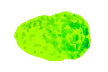 green abstract stain watercolor isolated background
